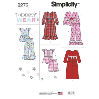 Simplicity Pattern 8272 Childs and Girls Sleepwear and Robe Image 1 From Patternsandplains.com