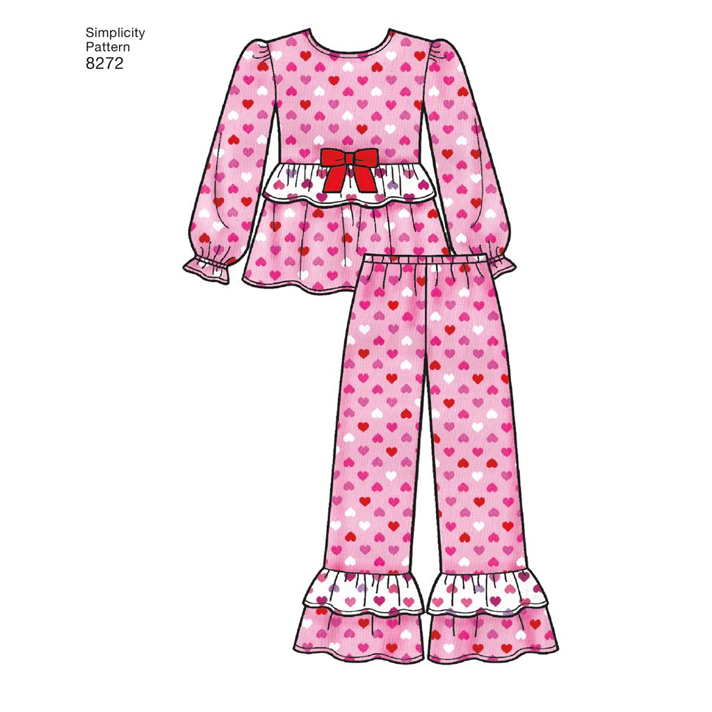 Simplicity Pattern 8272 Childs and Girls Sleepwear and Robe Image 1 From Patternsandplains.com