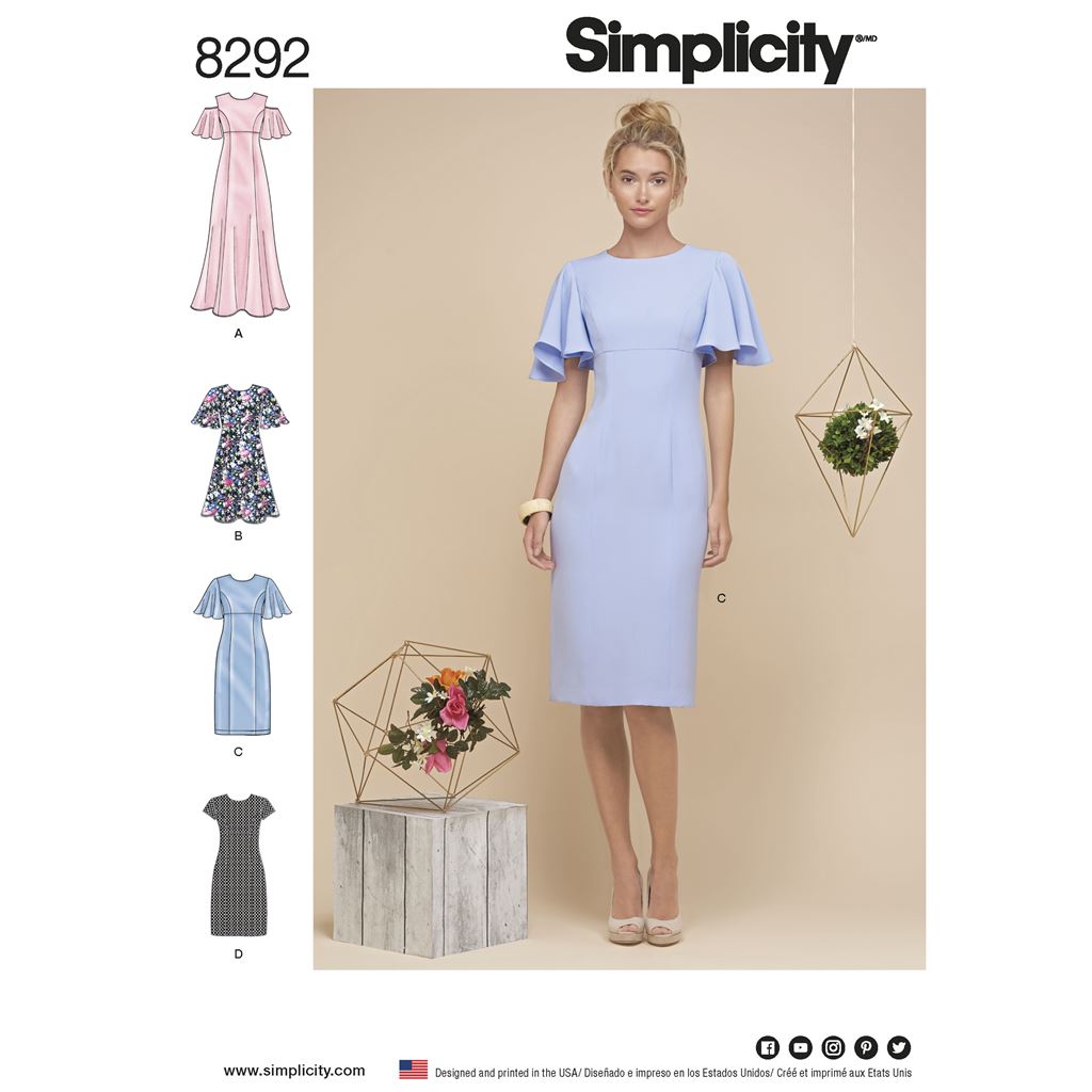 Simplicity Pattern 8292 Women's Dresses - Patterns and Plains Simplicity Pattern 8292 Women's Dresses - Patterns and Plains