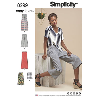 Simplicity Pattern 8299 Womens Skirts or trousers in various lengths Image 1 From Patternsandplains.com