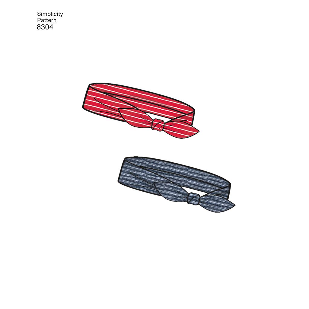 Simplicity Pattern 8304 Babies Leggings Top Dress Bibs and Headband in thress sizes S(17) M(18) L(19) Image 1 From Patternsandplains.com