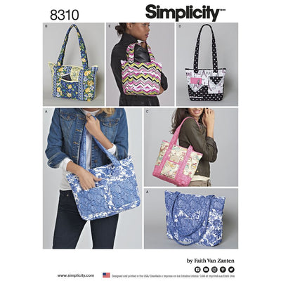Simplicity Pattern 8310 Quilted Bags in Three Sizes Image 1 From Patternsandplains.com