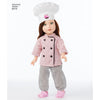 Simplicity Pattern 8315 18 Chef Doll Clothes Image 1 From Patternsandplains.com