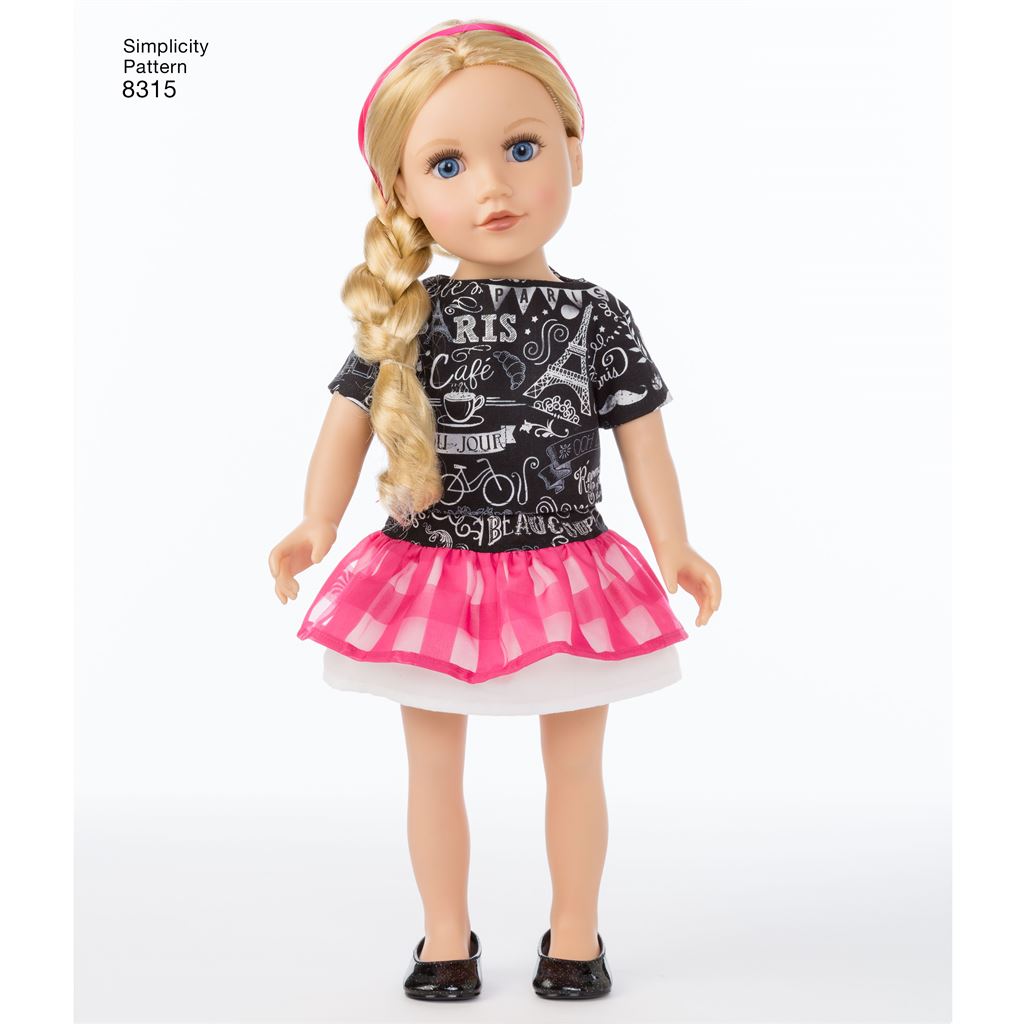 Simplicity Pattern 8315 18 Chef Doll Clothes Image 1 From Patternsandplains.com