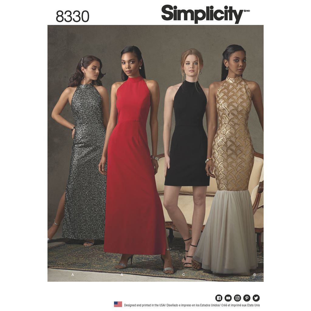 Simplicity Pattern 8330 Womens Dress with Skirt and Back Variations Image 1 From Patternsandplains.com