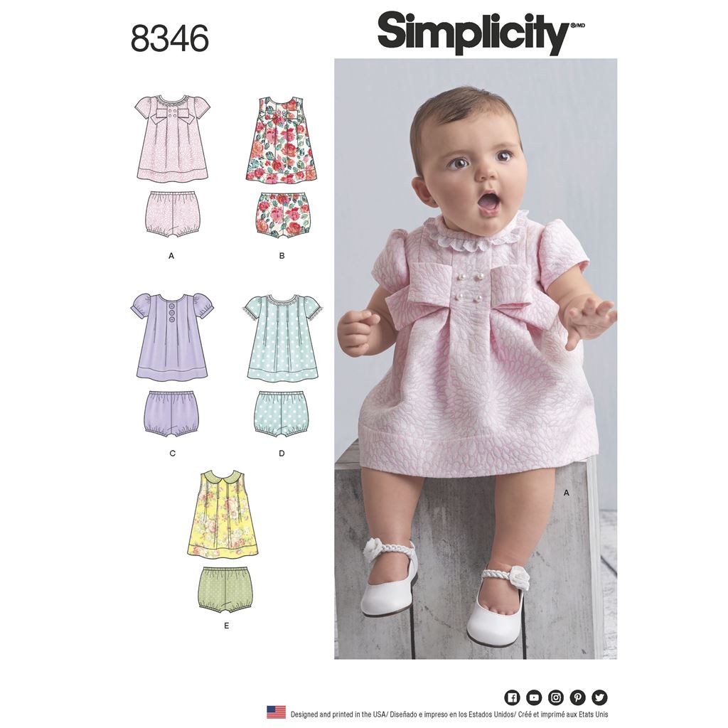 Simplicity Pattern 8346 Babies Dress and Panties Image 1 From Patternsandplains.com