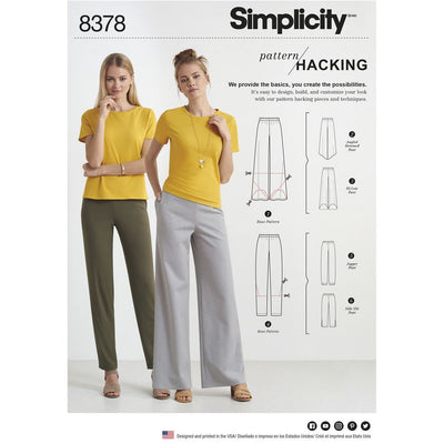 Simplicity Pattern 8378 Womens Knit Trouserswith Two Leg Widths and Options for Design Hacking Image 1 From Patternsandplains.com