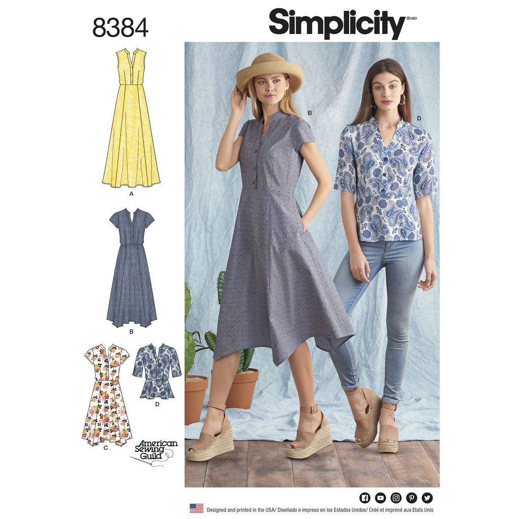 Simplicity Pattern 8384 Womens Dress with Length Variations and Top Image 1 From Patternsandplains.com