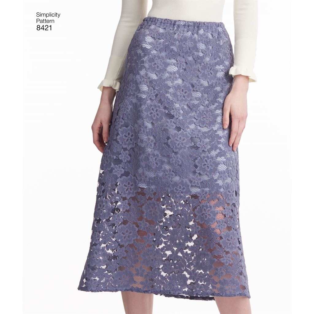 Simplicity Pattern 8421 Womens Skirts in Three lengths with Hem Variations Image 1 From Patternsandplains.com