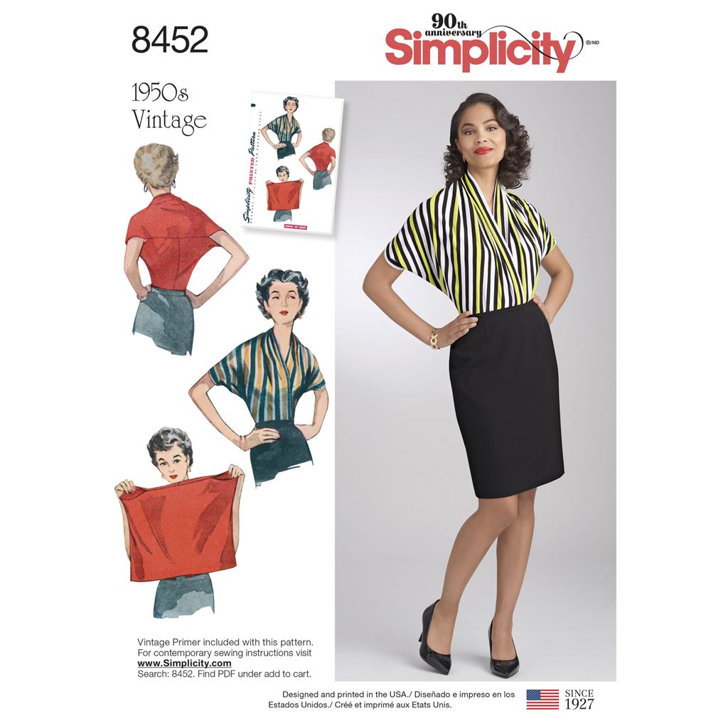 Simplicity Pattern 8452 Womens Vintage Knit Blouse Image 1 From Patternsandplains.com
