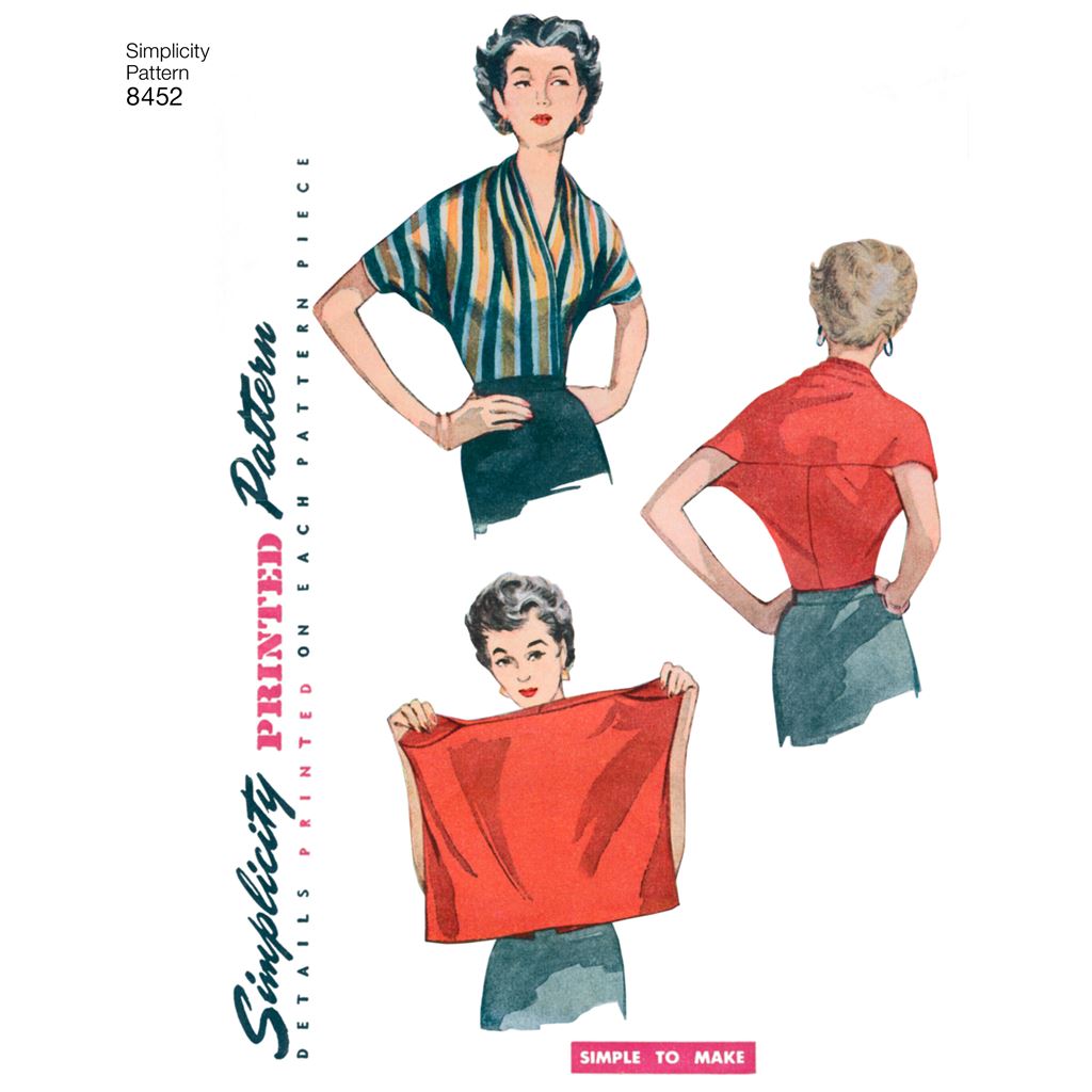 Simplicity Pattern 8452 Womens Vintage Knit Blouse Image 1 From Patternsandplains.com