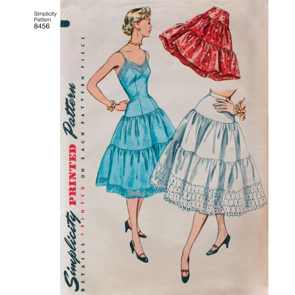 Simplicity Pattern 8456 Womens Vintage Petticoat and Slip Image 1 From Patternsandplains.com