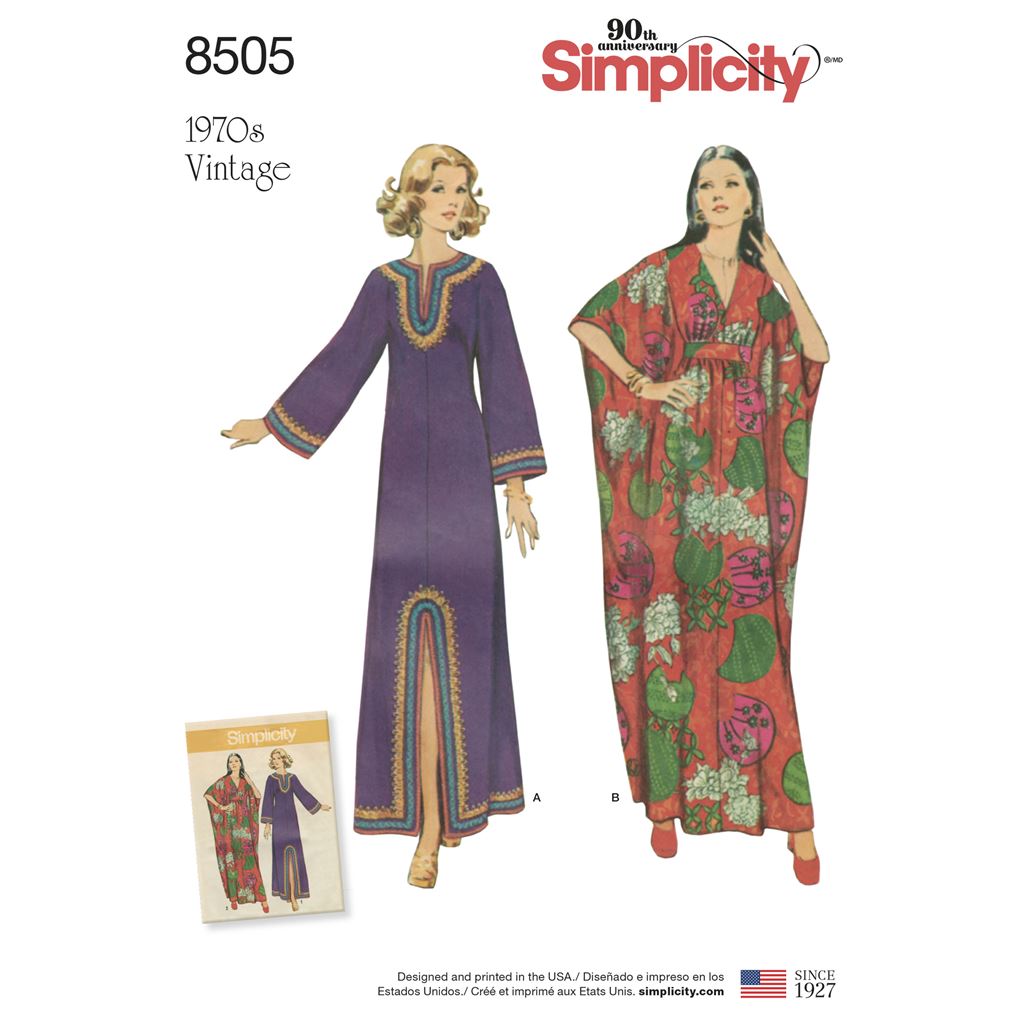 Simplicity Pattern 8505 Misses Vintage Caftans Image 1 From Patternsandplains.com