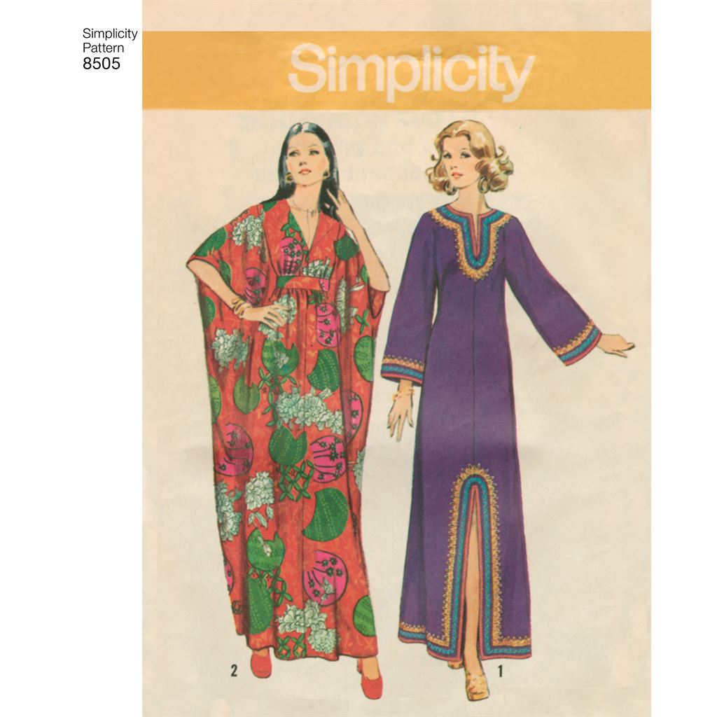 Simplicity Pattern 8505 Misses Vintage Caftans Image 1 From Patternsandplains.com