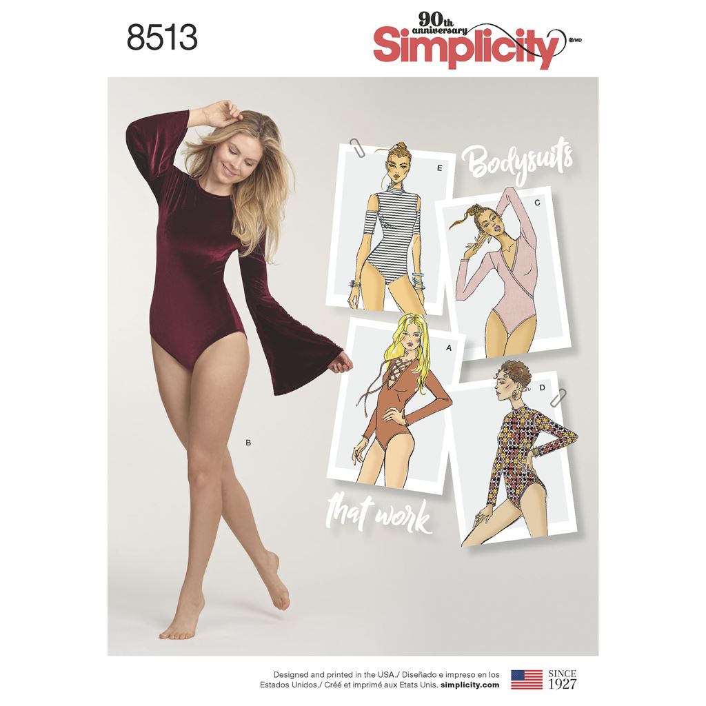 Simplicity Pattern 8513 Misses Knit Bodysuits Image 1 From Patternsandplains.com