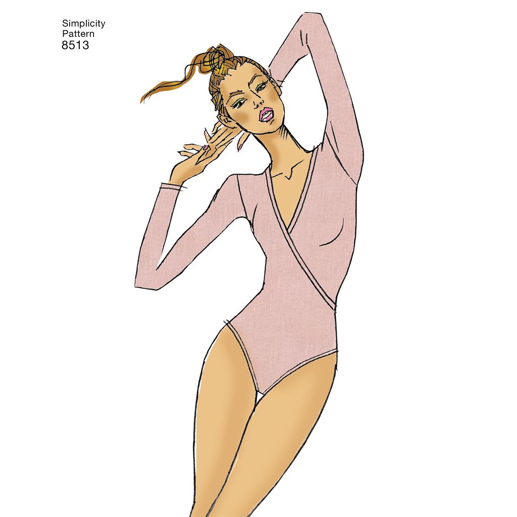 Simplicity Pattern 8513 Misses Knit Bodysuits Image 1 From Patternsandplains.com