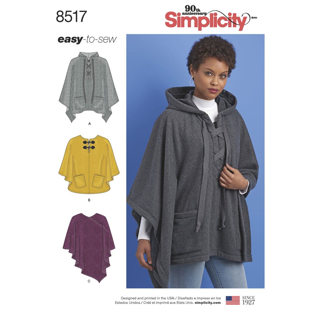 Simplicity Pattern 8517 Misses Set of Ponchos Image 1 From Patternsandplains.com