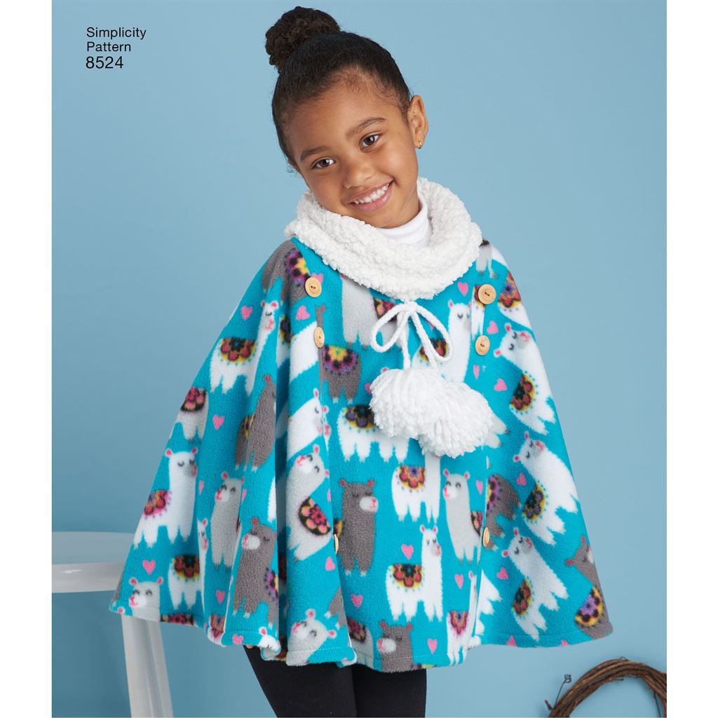 Simplicity Pattern 8524 Childs Poncho Image 1 From Patternsandplains.com
