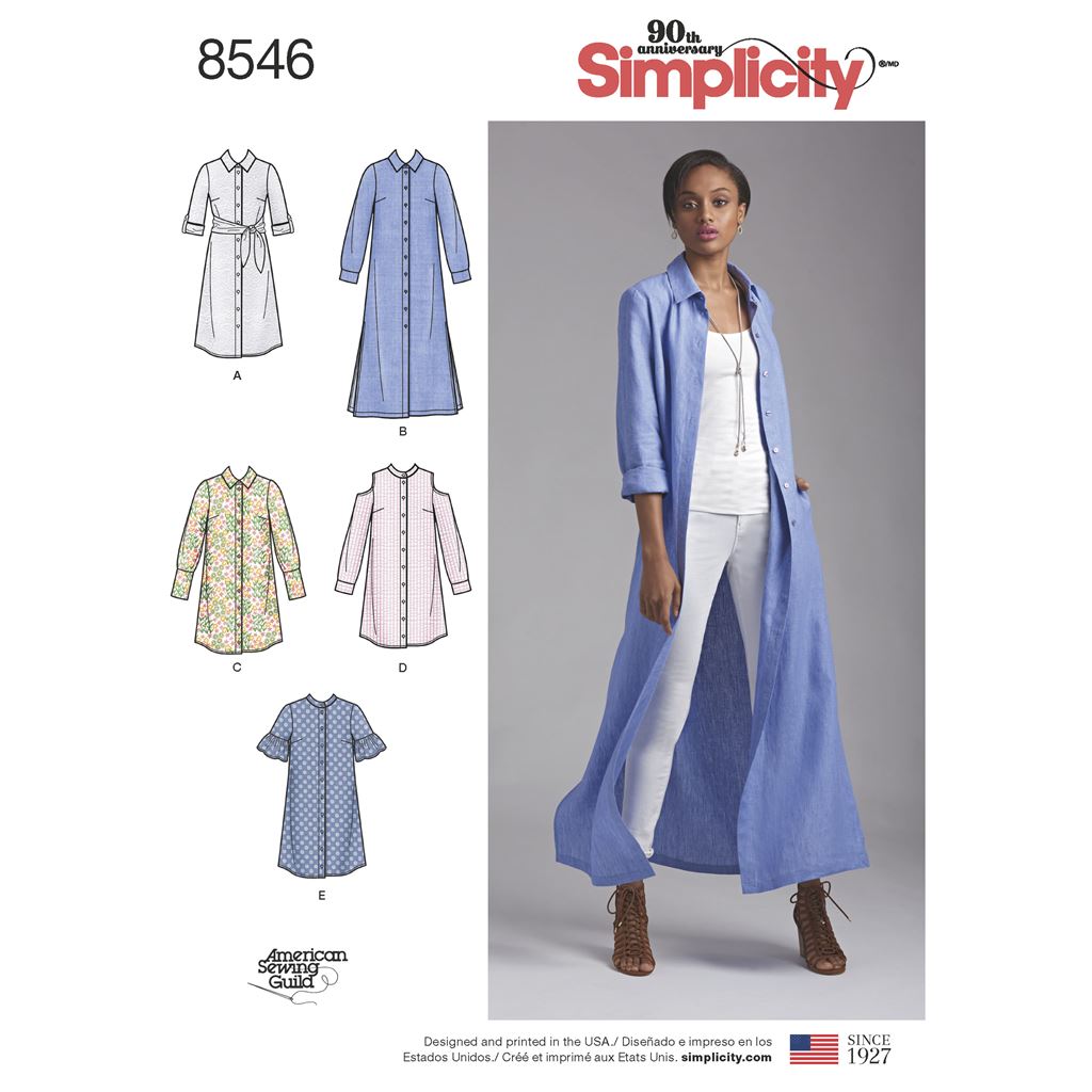 Simplicity Pattern 8546 Womens Petite Womens Shirt Dresses Image 1 From Patternsandplains.com