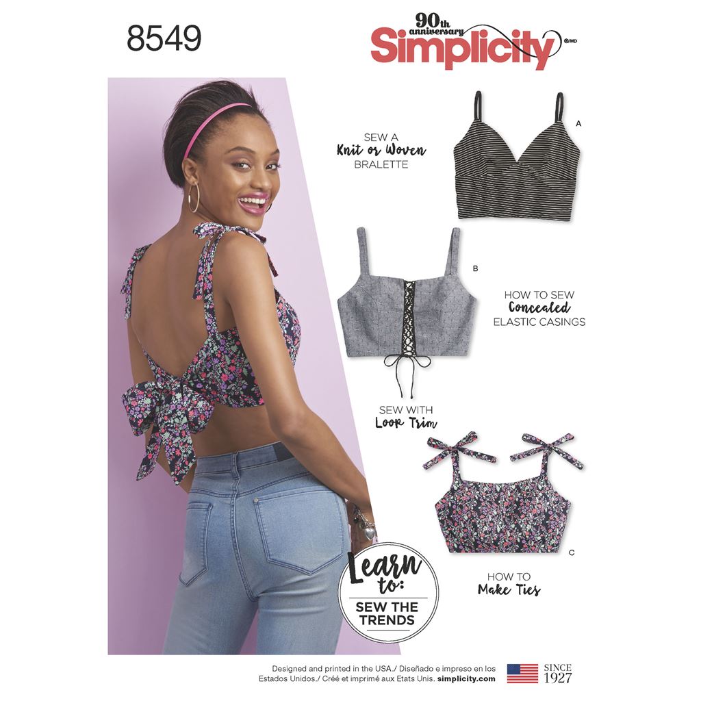 Simplicity Pattern 8549 Womens Bra Tops Image 1 From Patternsandplains.com