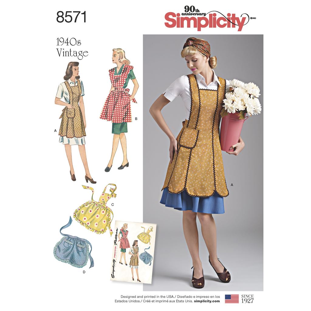 Simplicity Pattern 8571 Womens Vintage Aprons Image 1 From Patternsandplains.com