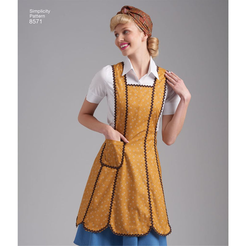 Simplicity Pattern 8571 Women’s' Vintage Aprons - Patterns and Plains