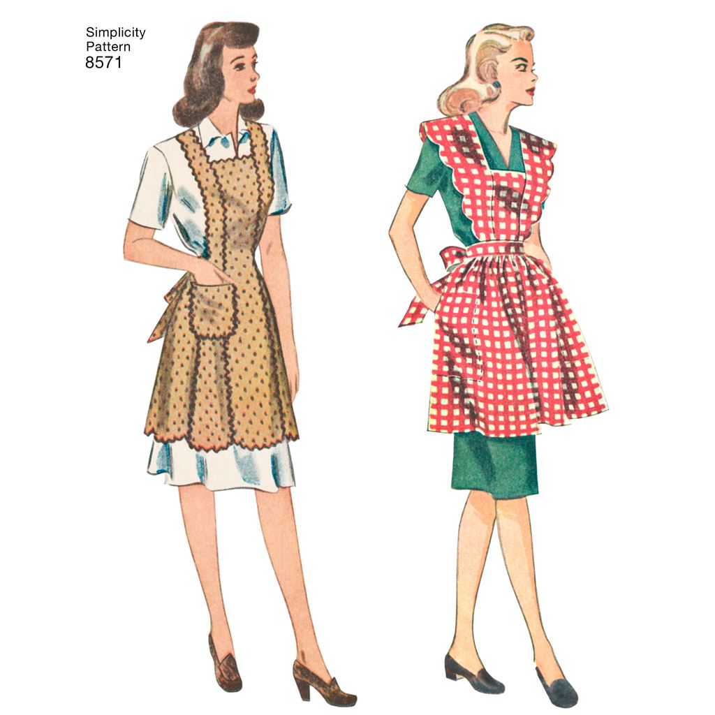 Simplicity Pattern 8571 Womens Vintage Aprons Image 1 From Patternsandplains.com