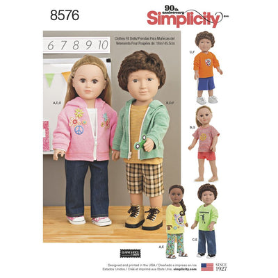 Simplicity Pattern 8576 Unisex Doll Clothes Image 1 From Patternsandplains.com