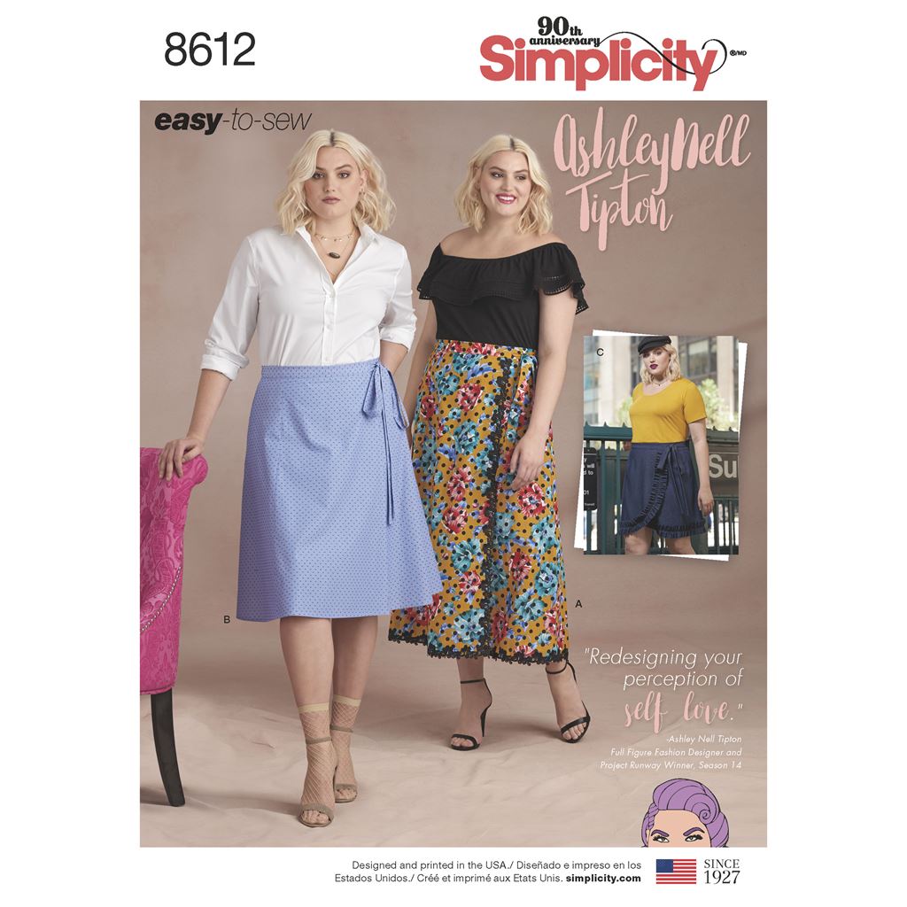 Simplicity Pattern 8612 Womens Easy Wrap Skirts by Ashley Nell Tiption Image 1 From Patternsandplains.com