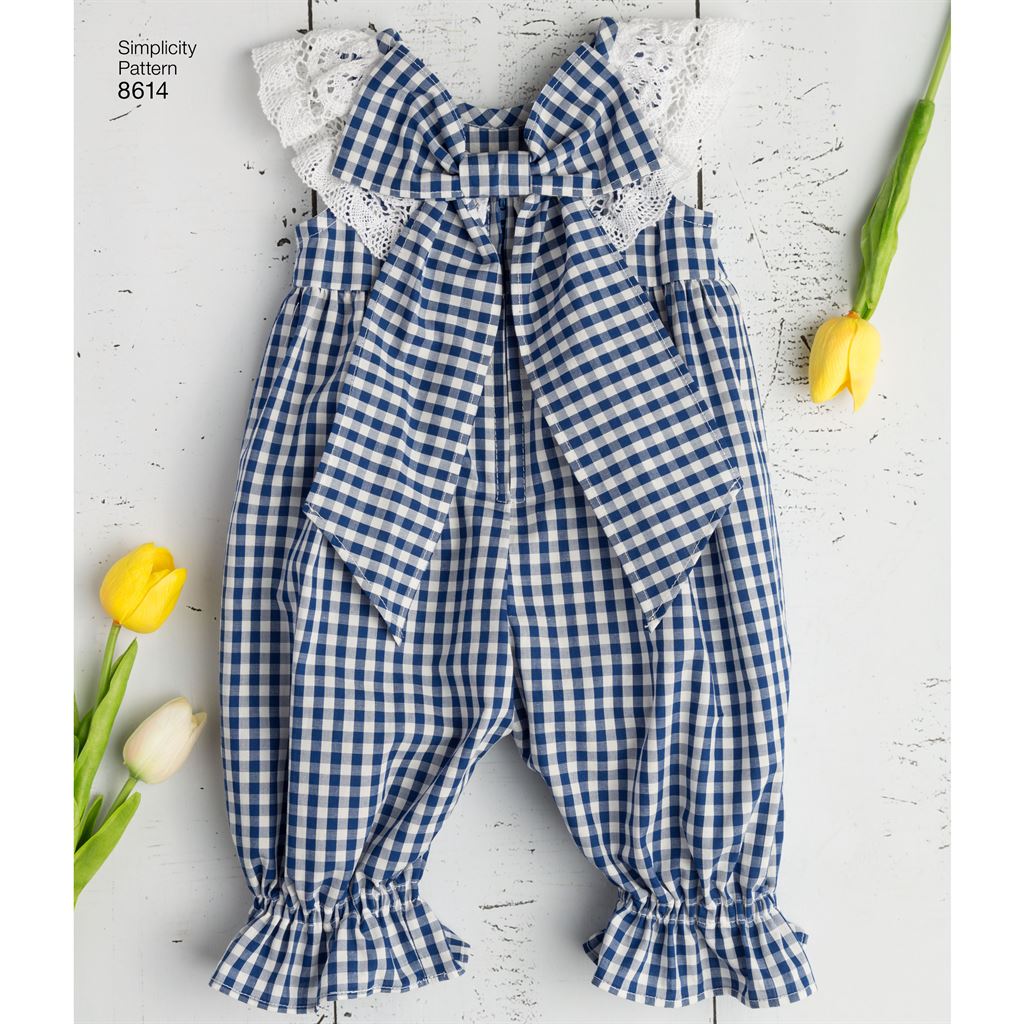 Simplicity Pattern 8614 Babies Dress Romper and Panties Image 1 From Patternsandplains.com