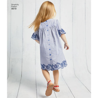 Simplicity Pattern 8619 Childs Easy to Sew Dresses Image 1 From Patternsandplains.com