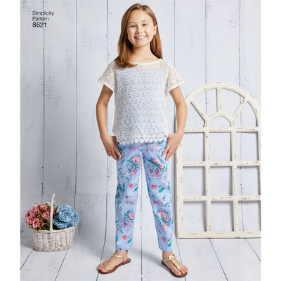 Simplicity Pattern 8621 Childs and Girls Dress Top Pants and Camisole Image 1 From Patternsandplains.com