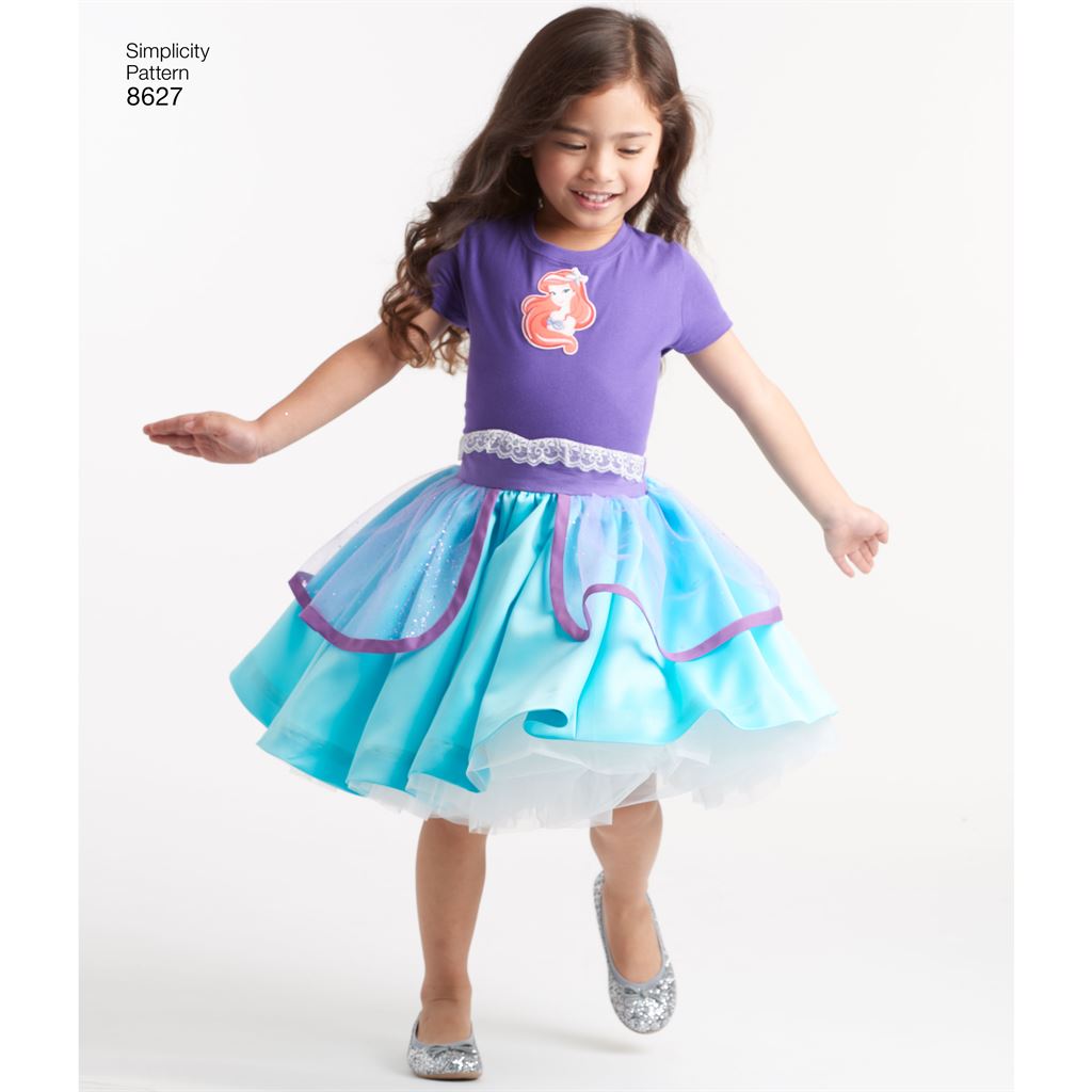 Simplicity Pattern 8627 Childs Disney Character Skirts Image 1 From Patternsandplains.com