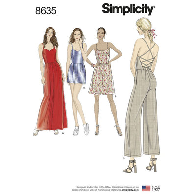 Simplicity Pattern 8635 Womens Dress Jumpsuit and Romper Image 1 From Patternsandplains.com