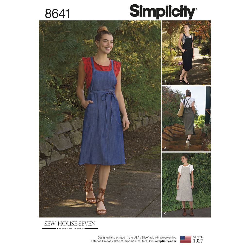 Simplicity Pattern 8641 Womens Jumper Dress Simplicity Pattern 8641 Womens Jumper Dress