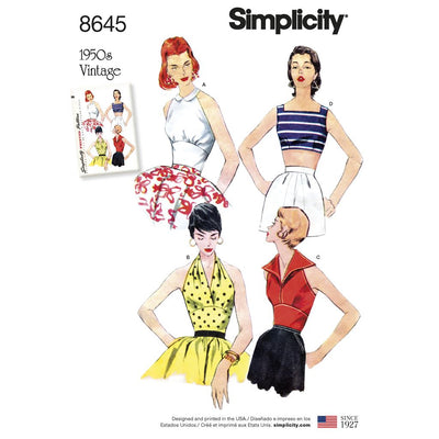 Simplicity Pattern 8645 Womens Vintage Tops Image 1 From Patternsandplains.com