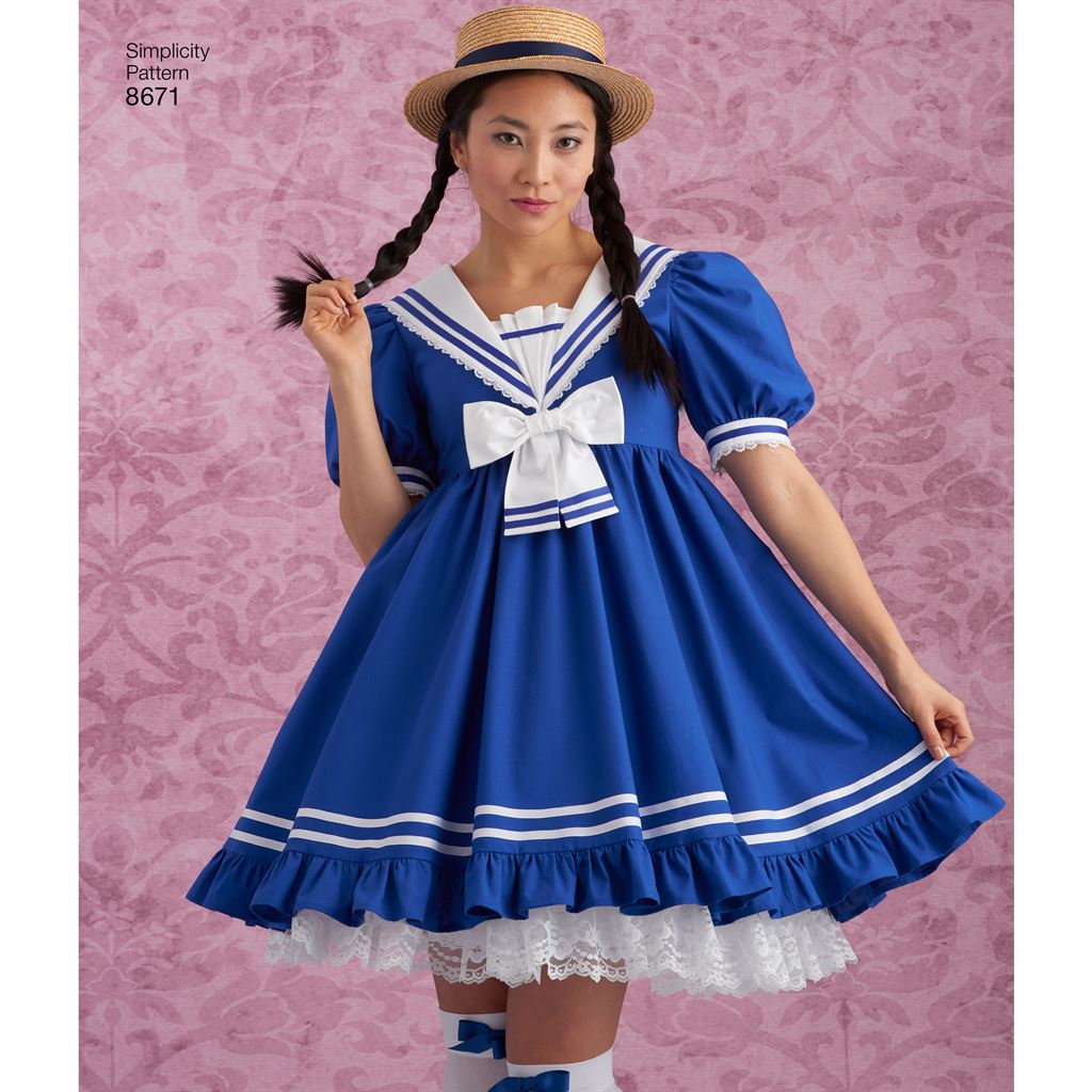 Simplicity Pattern 8671 Womens Lolita Costume Dresses Image 1 From Patternsandplains.com