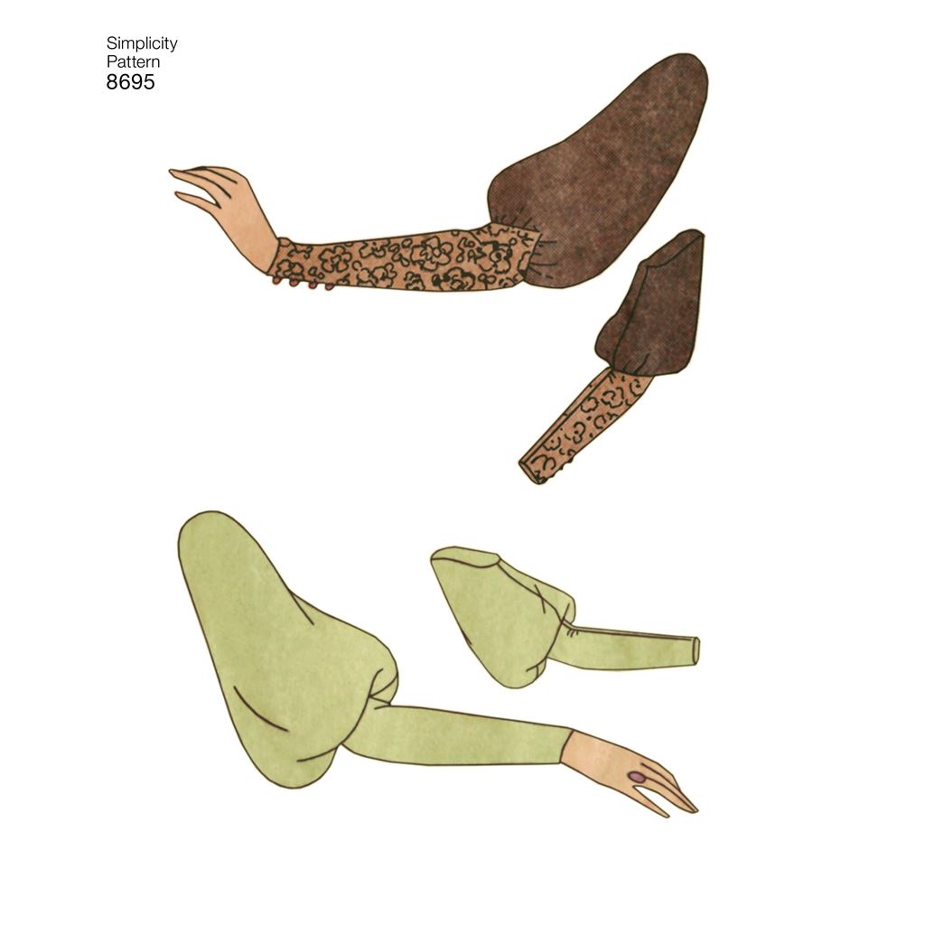 Simplicity Pattern 8695 Womens Vintage Set of Sleeves Image 3 From Patternsandplains.com