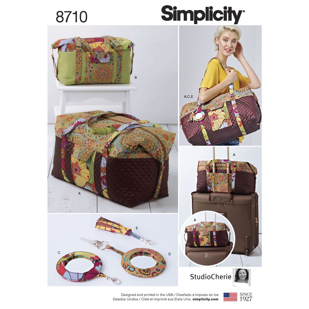 Simplicity Pattern 8710 Luggage Bags Key Ring and Tassel Image 1 From Patternsandplains.com