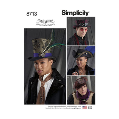 Simplicity Pattern 8713 Mens Hats in Three Sizes Image 1 From Patternsandplains.com