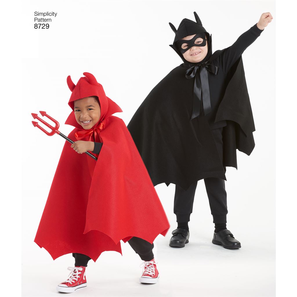 Simplicity Pattern 8729 Childs Cape Costumes Image 5 From Patternsandplains.com