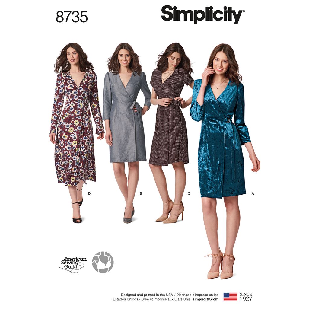 Simplicity Pattern 8735 Womens Petite Womens Wrap Dress Image 1 From Patternsandplains.com