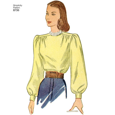 Simplicity Pattern 8736 Womens Vintage Blouses Image 4 From Patternsandplains.com