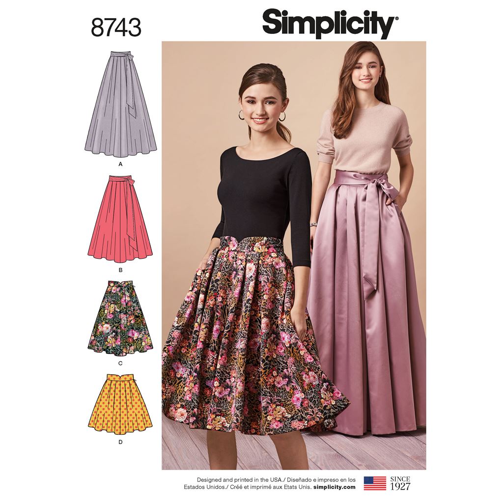 Simplicity Pattern 8743 Womens Pleated Skirts Image 1 From Patternsandplains.com