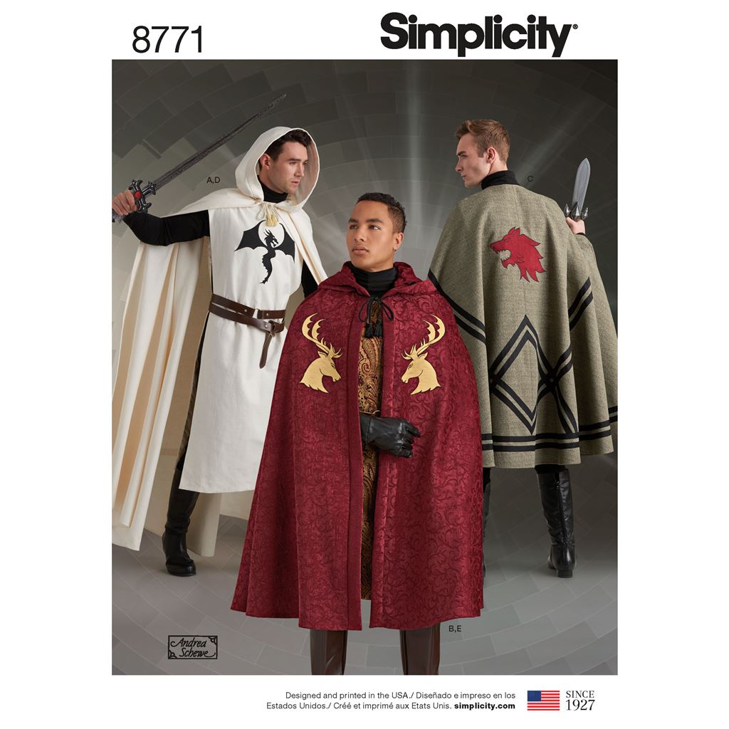 Simplicity Pattern 8771 Unisex Capes Image 1 From Patternsandplains.com