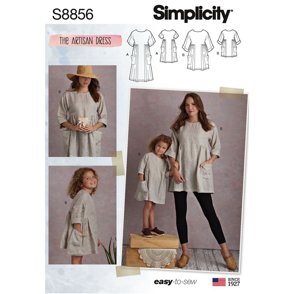 Simplicity Pattern S8856  Childs and Misses Dress and Tunic 8856 Image 1 From Patternsandplains.com