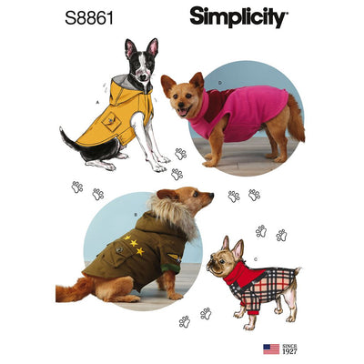 Simplicity Pattern S8861 Dog Coats 8861 Image 1 From Patternsandplains.com