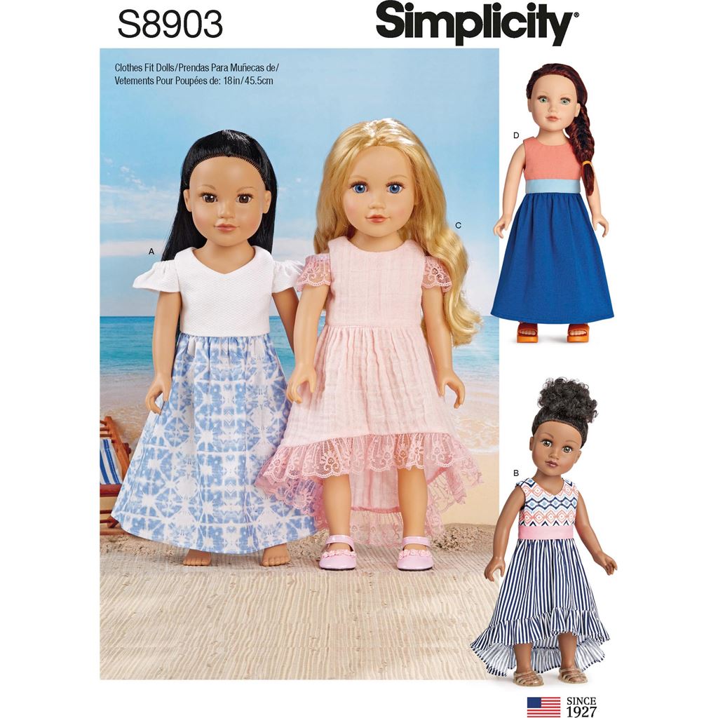 S9874, 18 Doll Clothes by Carla Reiss Design