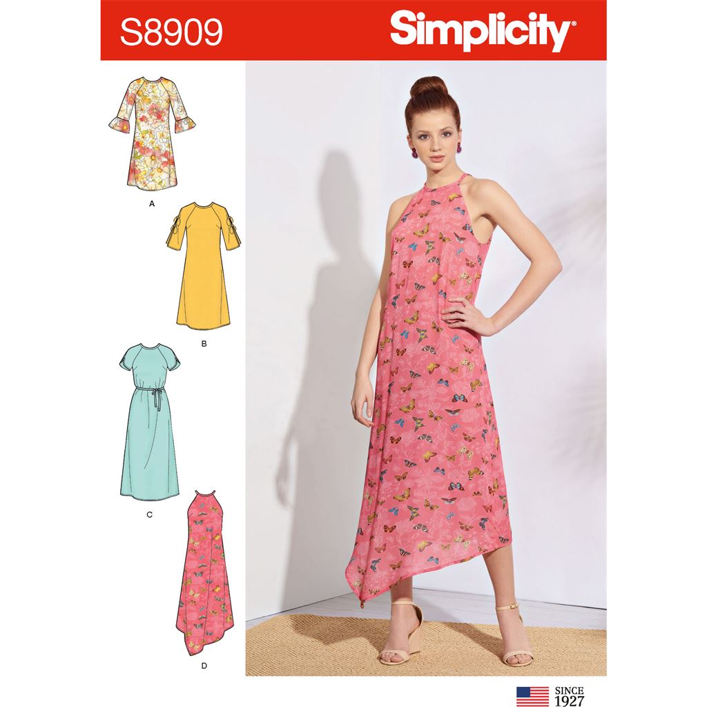 Simplicity Sewing Pattern S8909 Misses' Dresses 8909 - Patterns and Plains