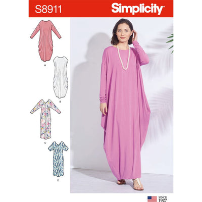 Simplicity Sewing Pattern S8911 Misses Knit Caftans 8911 Image 1 From Patternsandplains.com